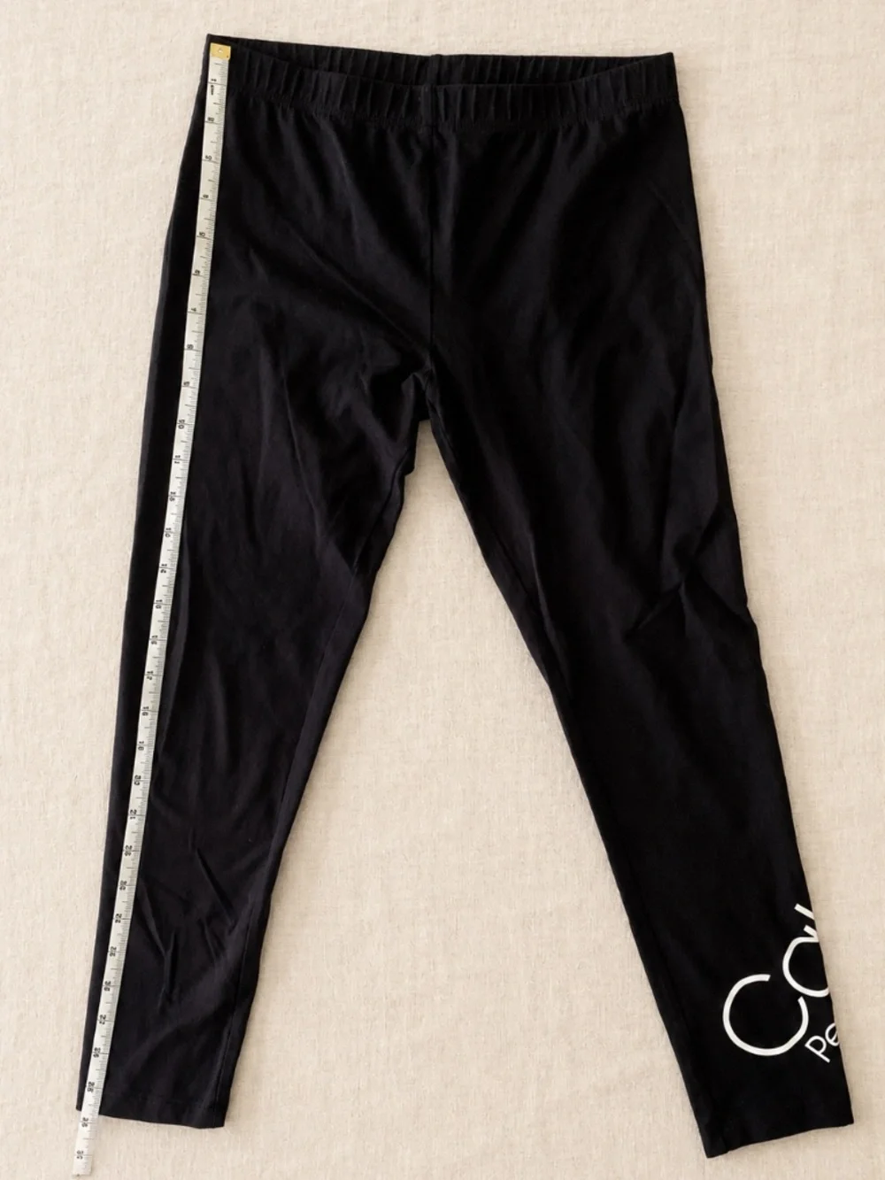 Calvin Klein Performance Girls L 12/14 Black Logo Cotton Leggings
